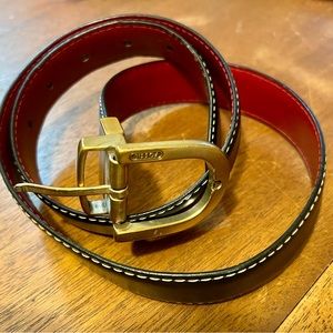 Women’s Fossil Reversible Red & Black Leather Belt